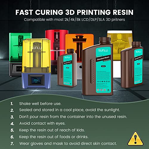 SUNLU Fast-Curing 3D Printer Resin - 1kg Grey