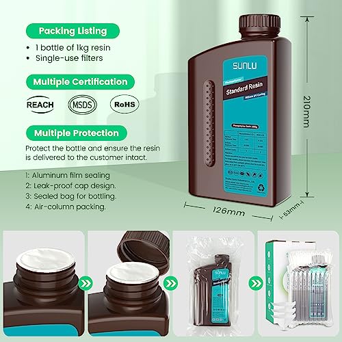 SUNLU Fast-Curing 3D Printer Resin - 1kg Grey