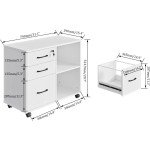 Mobile 3-Drawer Printer Stand with Open Shelf