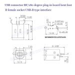 3 Pack Copper USB-B Female Socket Connector Adapter