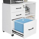 Mobile 3-Drawer Printer Stand with Open Shelf