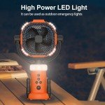 Rechargeable Outdoor Camping Fan with Light & Remote