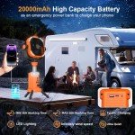 Rechargeable Outdoor Camping Fan with Light & Remote