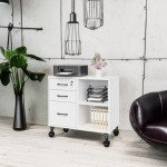 Mobile 3-Drawer 3D Printer Stand with Shelf