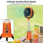 Rechargeable Portable Camping Fan with Light & Remote