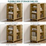 3-Drawer Rattan Filing Cabinet with Charging Station