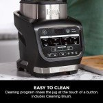 Ninja Foodi Blender & Soup Maker, 10 Auto-iQ Programs, 1.7L Glass Jug, Hot & Cold Blender, Built-In Heating Element, Tamper, Cleaning Program & Brush, 1000W, Black HB150UK