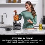 Ninja Foodi Blender & Soup Maker, 10 Auto-iQ Programs, 1.7L Glass Jug, Hot & Cold Blender, Built-In Heating Element, Tamper, Cleaning Program & Brush, 1000W, Black HB150UK