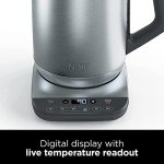 Ninja Perfect Temperature Kettle, 1.7L, with Temperature Control, LED Display, Easy to Use Kettle with Rapid Boil and Temperature Hold, Stainless Steel KT201UK