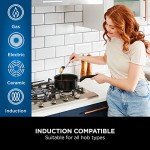 Ninja ZEROSTICK Classic 5-Piece Pan Set [CW55000UK] Aluminium Cookware, Induction Compatible, Dishwasher Safe, Oven Safe to 180°C, Glass Lids, Black
