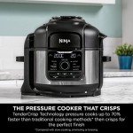 Ninja Foodi 9-in-1 Multi Cooker, 6L with 9 Cooking Functions, Pressure Cook, Air Fry, Slow Cook, Grill and more, Brushed Steel & Black, OP350UK