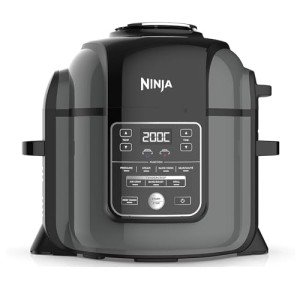 Ninja Foodi 9-in-1 Multi Cooker, 6L with 9 Cooking Functions, Pressure Cook, Air Fry, Slow Cook, Grill and more, Brushed Steel & Black, OP350UK