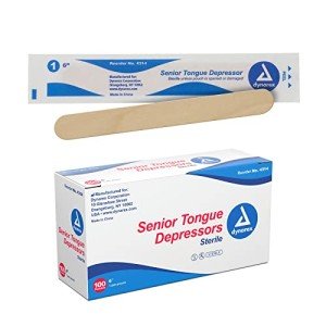 Dynarex 6" Sterile Tongue Depressors - 100 Pack