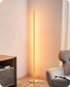 Dimmable LED Corner Floor Lamp with Remote