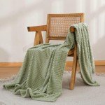 Cozy Sage Green Fleece Throw Blanket 50x70 Inches