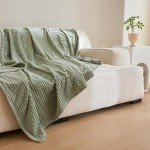 Cozy Sage Green Fleece Throw Blanket 50x70 Inches
