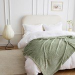 Cozy Sage Green Fleece Throw Blanket 50x70 Inches