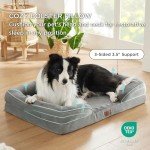 Orthopedic Foam Dog Bed with Washable Cover, Grey