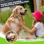 3PCS Dog Grooming Kit - Deshedding Brush, Slicker Brush, Bath Brush and Comb for Pet Supplies (Green Black)