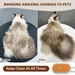 4 in 1 Cat Steam Brush for Shedding, Rechargeable Cat Brush with Steam, Anti-Static Steam Pet Brushes, Massage, Cleaning, Shedding & Combing All In One! Cream