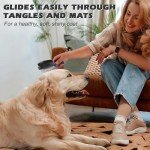 UGNEL 2PCS Dog Grooming Tools - Double-Sided Bath Brush for Shedding and Bathing, Suitable for Short/Long Haired Dogs, Premium Pet Supplies (Black Blue)