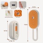 4 in 1 Cat Steam Brush for Shedding, Rechargeable Cat Brush with Steam, Anti-Static Steam Pet Brushes, Massage, Cleaning, Shedding & Combing All In One! Cream