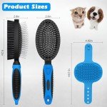 UGNEL 2PCS Dog Grooming Tools - Double-Sided Bath Brush for Shedding and Bathing, Suitable for Short/Long Haired Dogs, Premium Pet Supplies (Black Blue)
