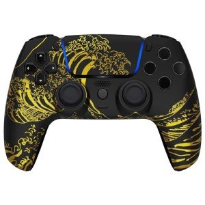 Custom Wireless PS5 Controller - Golden Waves Design