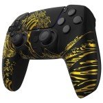 Custom Wireless PS5 Controller - Golden Waves Design
