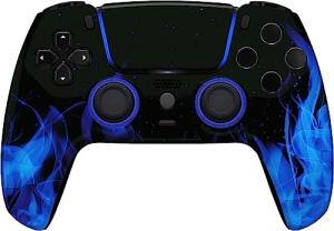 Custom PS5 Wireless Controller - Blue Flame Design
