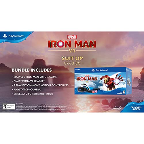 PlayerO Play-Station VR Marvel's Iron Man VR Bundle: Headset, Camera, 2 Move Motion Controllers, Digital Code for PS-4 PS-5, White