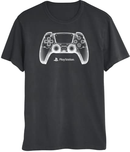 PlayStation PS5 X-Ray Controller Gamer Tee Short Sleeve Mens and Womens Graphic T-Shirt (X-Large, Black)
