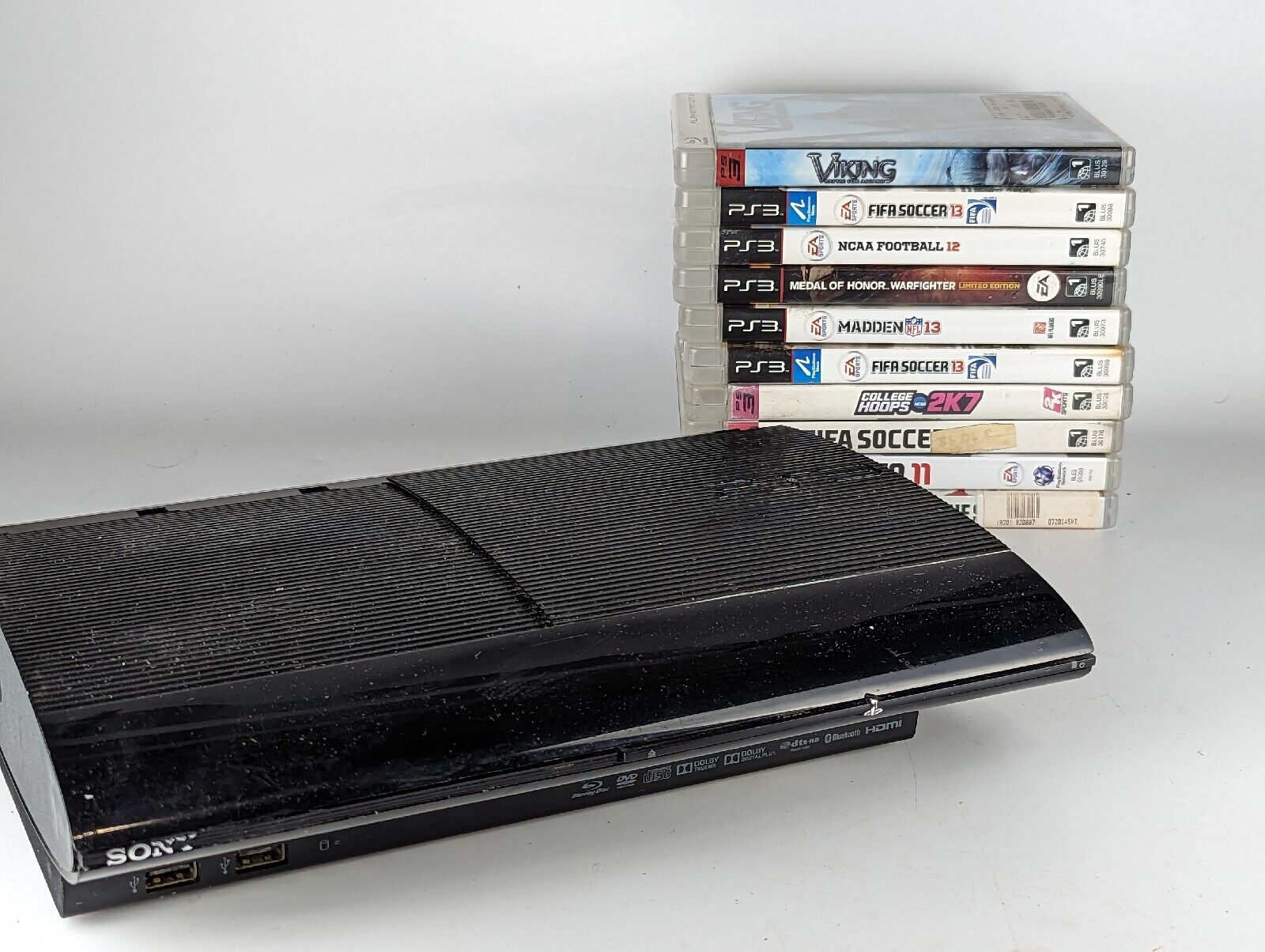 Sony Playstation 3 Super Slim 250GB PS3 W/ 10 Games