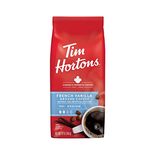 Tim Hortons French Vanilla Ground Coffee, 12 Ounce Bag