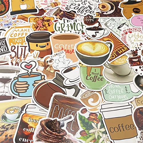 Set of 50 Coffee Stickers: Stylish Accessories for Coffee Lovers