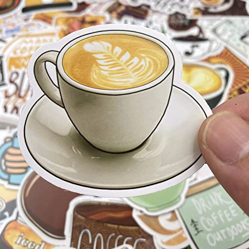 Set of 50 Coffee Stickers: Stylish Accessories for Coffee Lovers