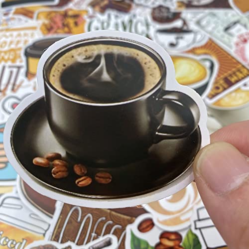 Set of 50 Coffee Stickers: Stylish Accessories for Coffee Lovers