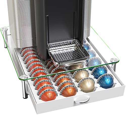 Crystal White Coffee Capsule Storage Drawer for VertuoLine