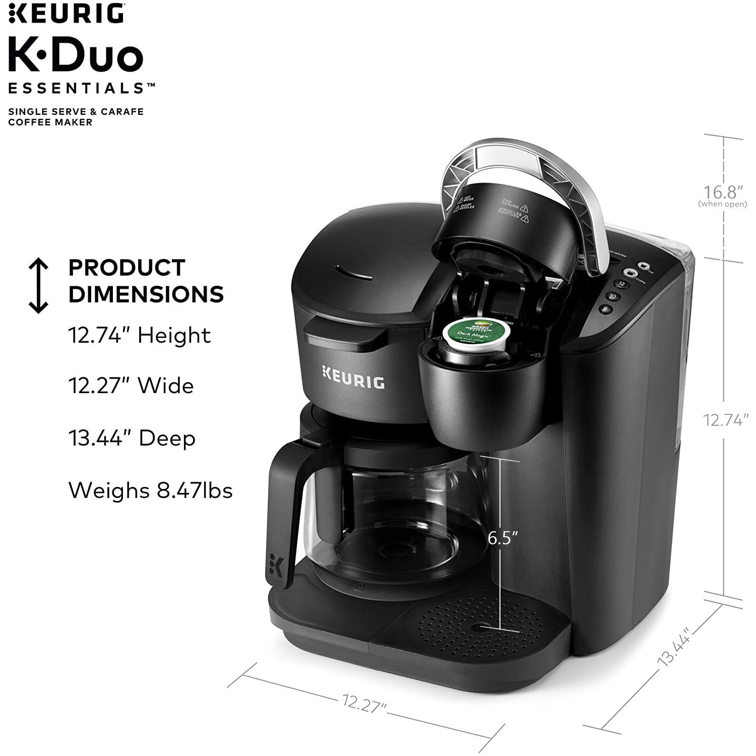 Black Keurig K-Duo Essentials Single-Serve Coffee Maker