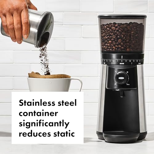 Silver OXO Conical Burr Coffee Grinder
