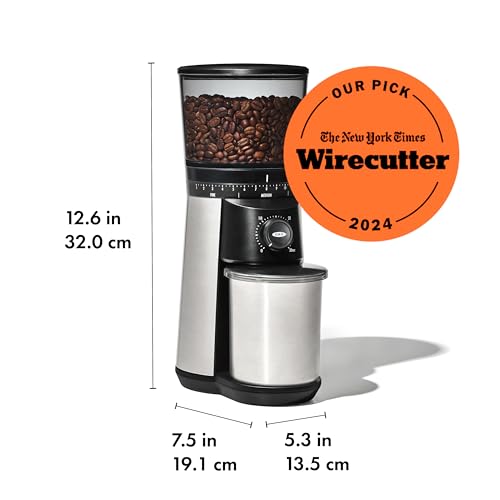 Silver OXO Conical Burr Coffee Grinder