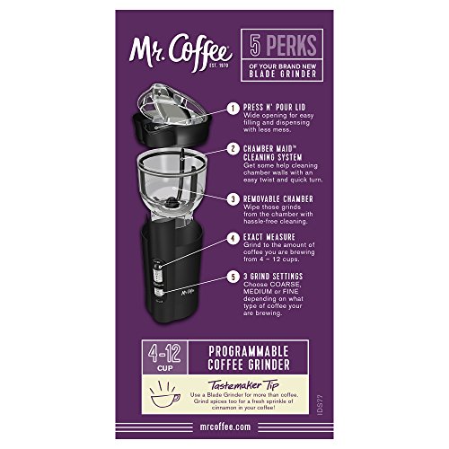 12 Cup Electric Coffee Grinder - Black, 3 Speed