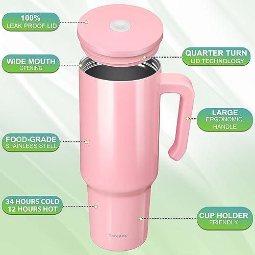 Insulated Coffee Tumbler with Handle and Straw