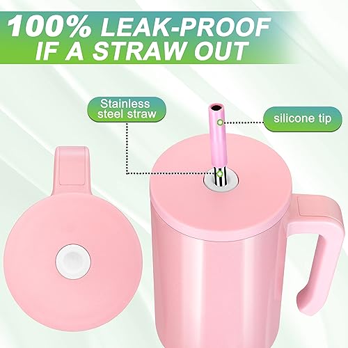 Insulated Coffee Tumbler with Handle and Straw