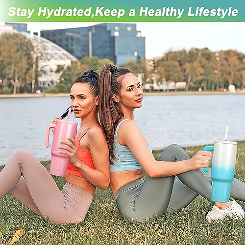 Insulated Coffee Tumbler with Handle and Straw