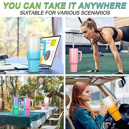 Insulated Coffee Tumbler with Handle and Straw