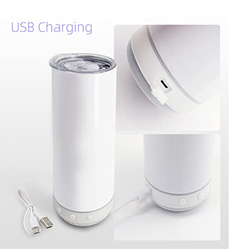 Bluetooth Speaker Tumbler - 20oz Sublimation Coffee Mug, Pink