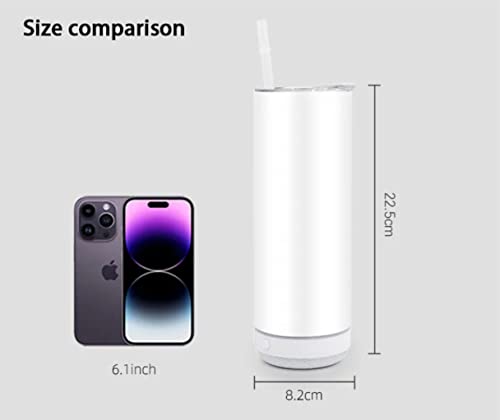 Bluetooth Speaker Tumbler - 20oz Sublimation Coffee Mug, Pink