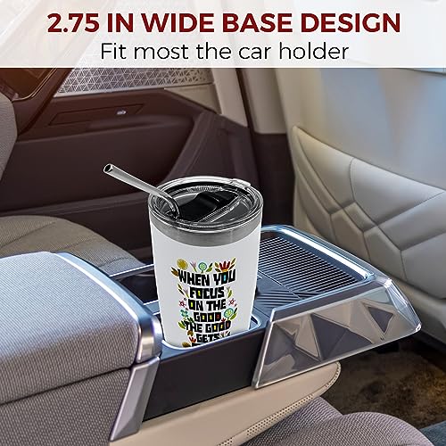 20oz Stainless Steel Coffee Tumbler with Straw - Gift Idea