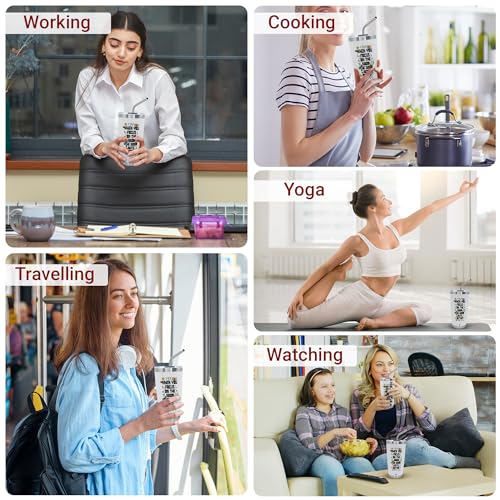 20oz Stainless Steel Coffee Tumbler with Straw - Gift Idea